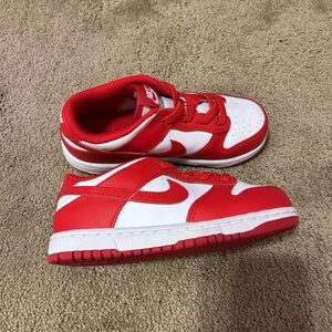 Nike Kids Red and White Sneakers
